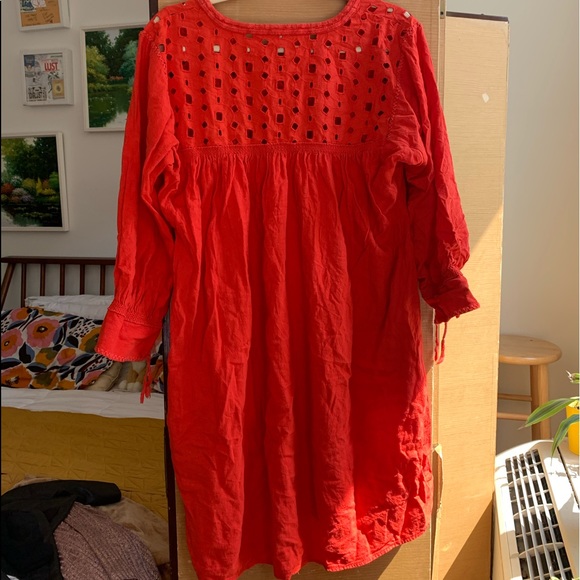MADEWELL Red W/POCKETS Summer Linen Dress - Picture 8 of 10